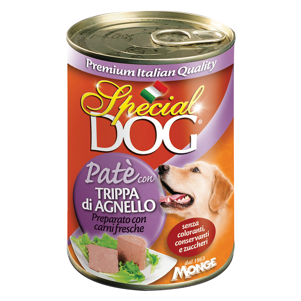 Pate’ per cani ‘special dog’ trippa di agnello – gr 400 Monge