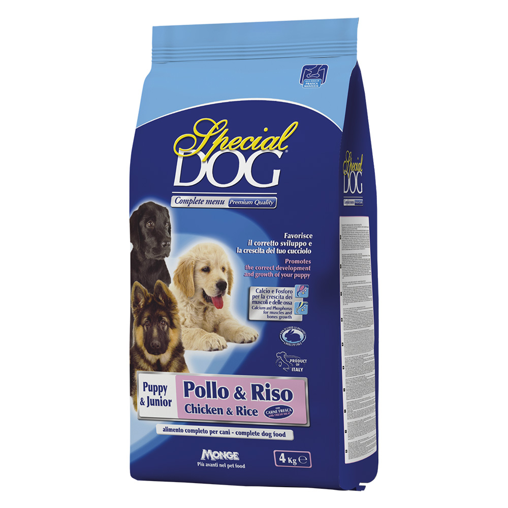 Crocchette per cani junior ‘special dog’ pollo e riso – kg 4 Monge