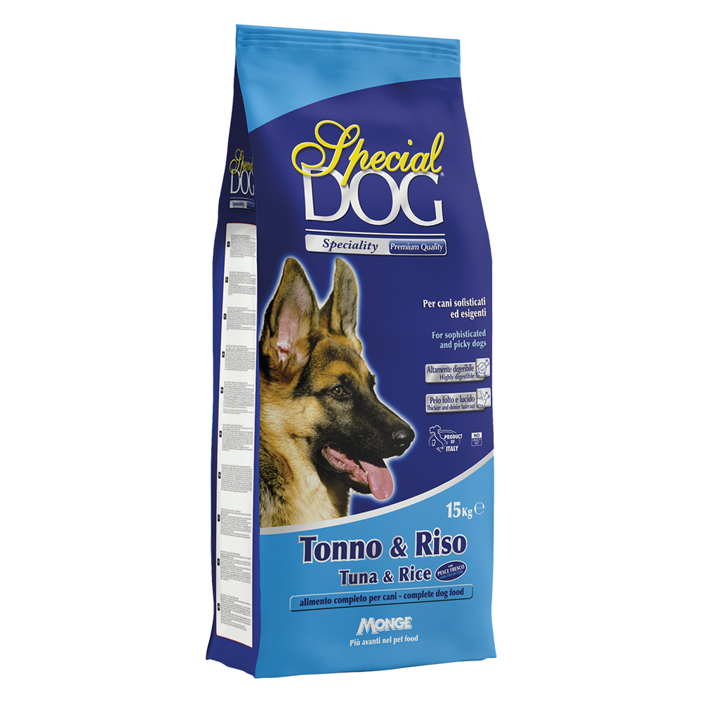 Crocchette per cani ‘special dog’ tonno e riso – kg 15 Monge