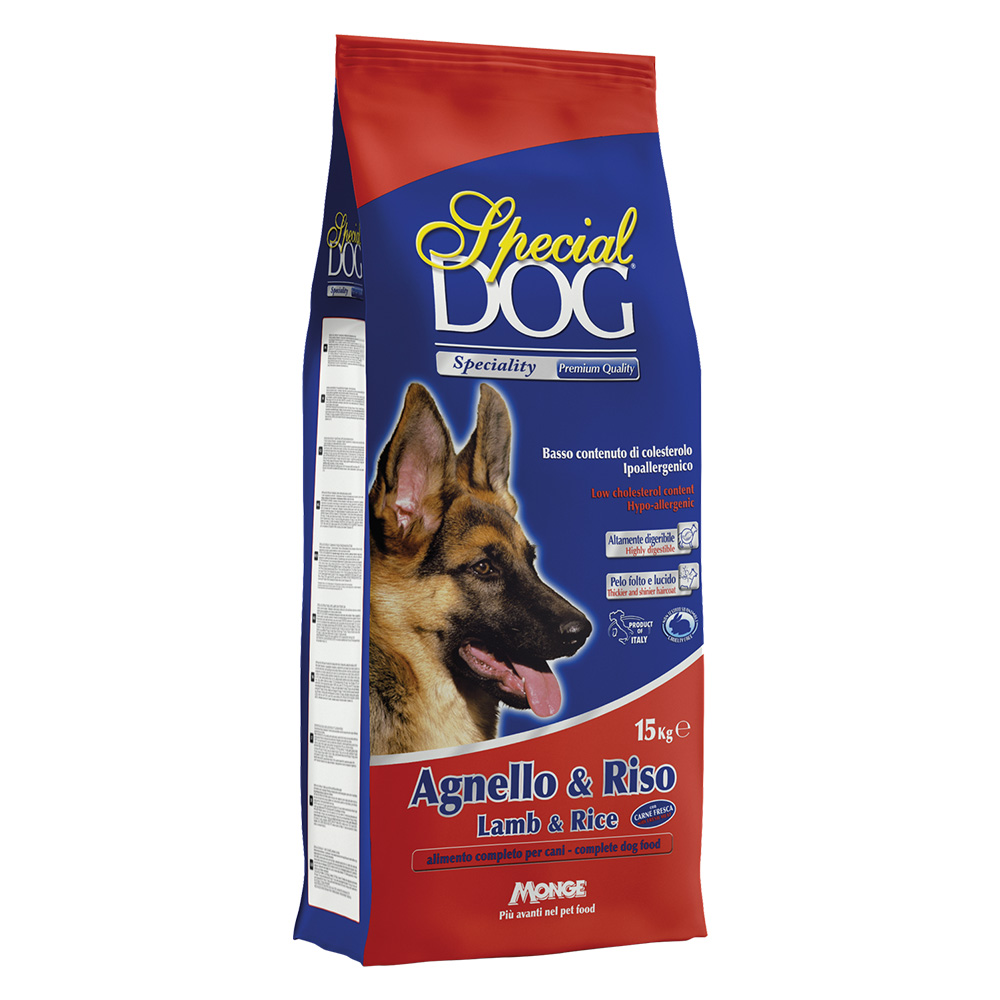Crocchette per cani ‘special dog’ agnello e riso – kg 15 Monge