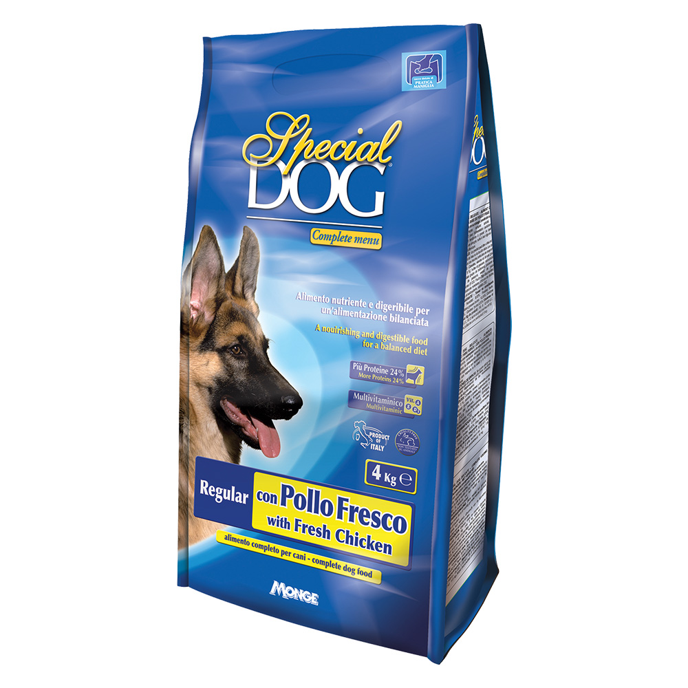 Crocchette per cani adulti ‘special dog’ regular c/pollo fresco – kg 4 Monge