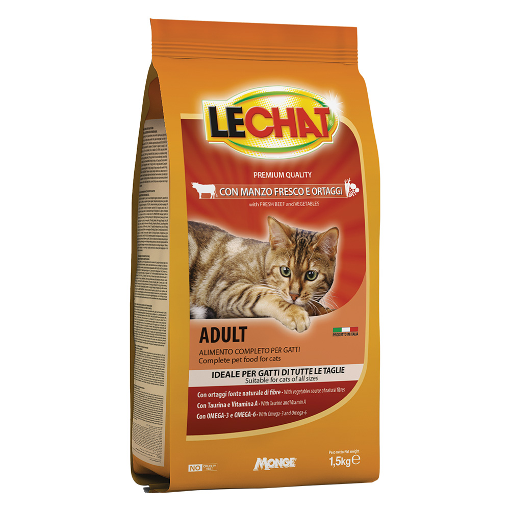 Croccantini per gatti ‘le chat’ manzo e ortaggi – kg 1,5 Monge