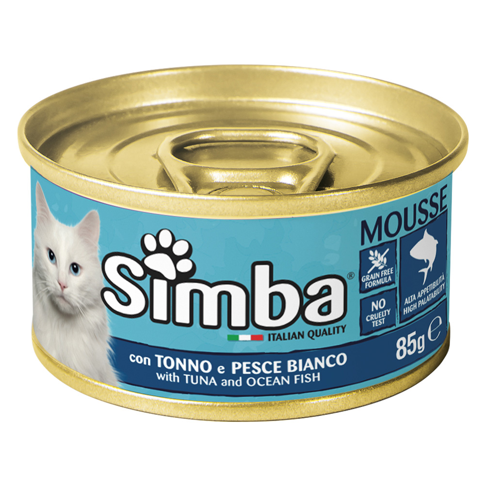 Alimento per gatti ‘mousse’ tonno e pesce bianco – gr 85 Monge