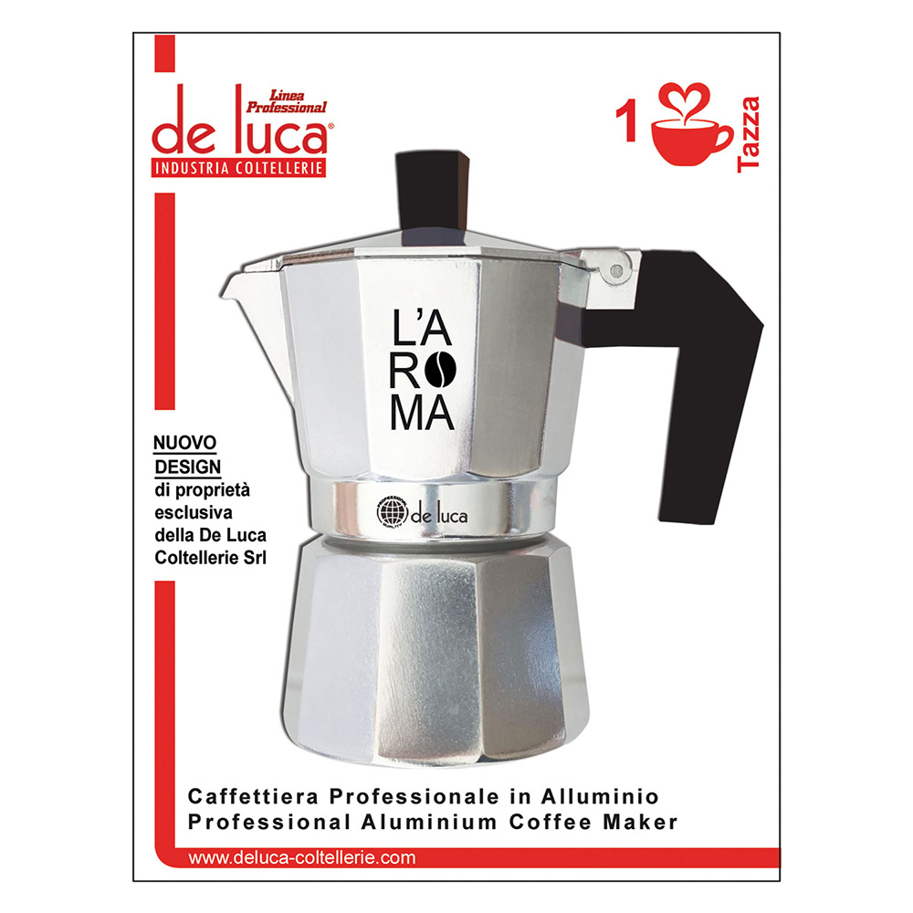 Caffettiera m.co nero – 1 tazza De luca