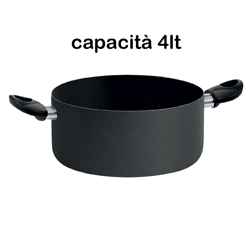 Casseruola due manici ‘black line’ Ø cm. 22 – h.10 – capacità 4 lt. Pentalux