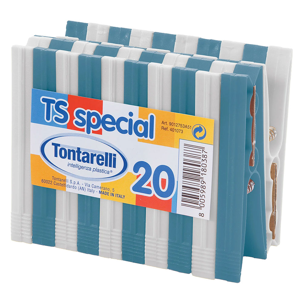 Mollette per bucato cf. 20 pezzi – colori assortiti Tontarelli