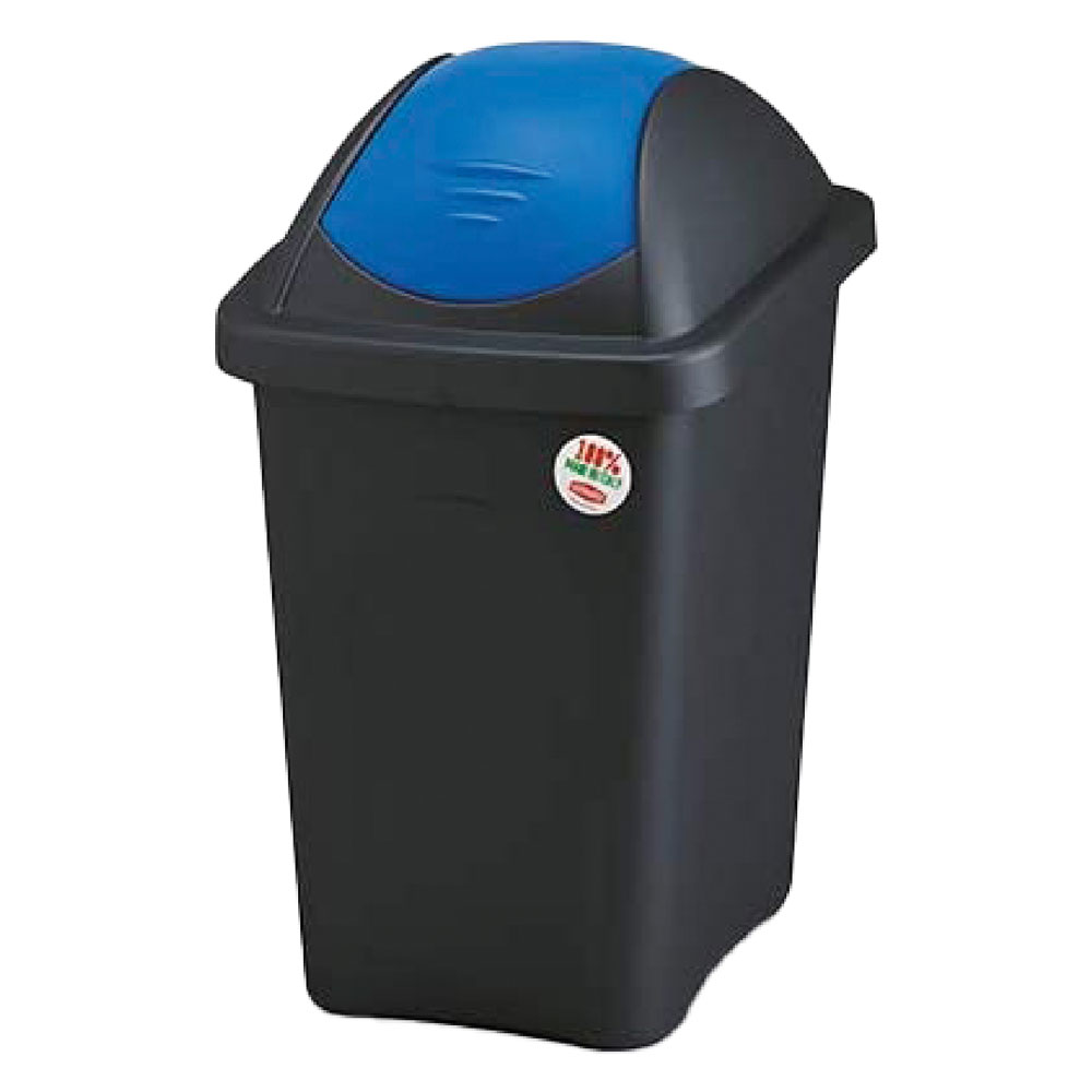Bidone immondizia ‘multipat’ lt. 30 – cm 29 x 39 x h.50 – nero/blu Stefanplast