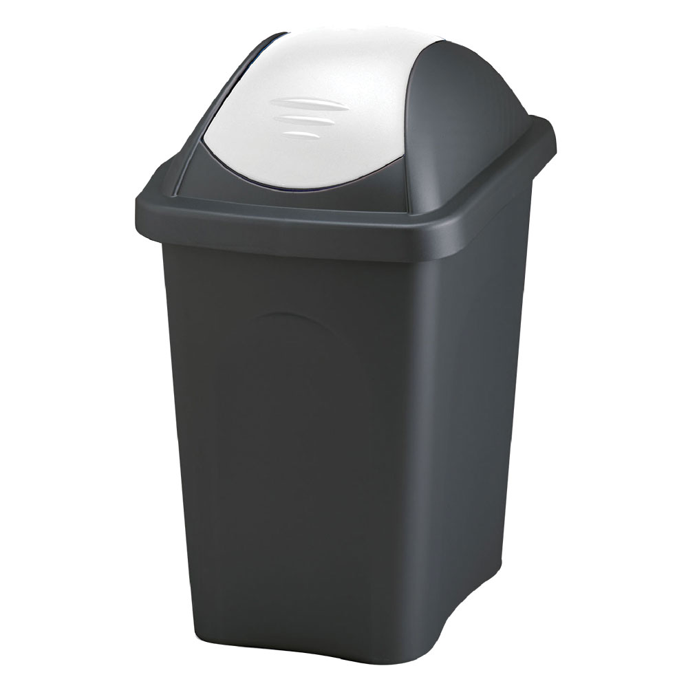 Bidone immondizia ‘multipat’ lt. 30 – cm 29 x 39 x h.50 – nero/bianco Stefanplast