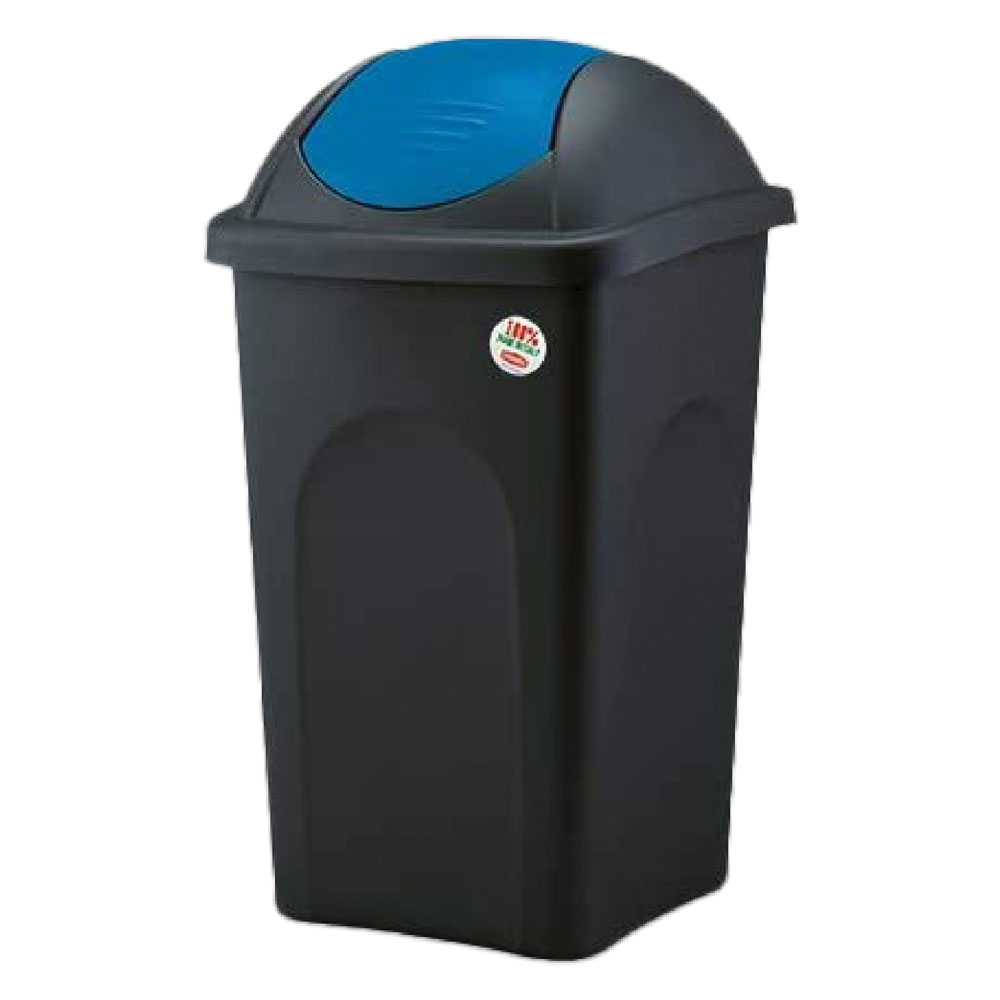 Bidone immondizia ‘multipat’ lt. 60 – cm 39 x 39 x h.68 – nero/blu Stefanplast