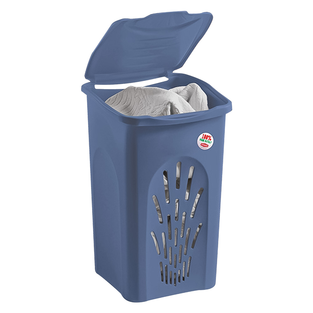 Portabiancheria ‘traforato’ lt.50 cm 37 x 37 x h 56 palace blue Stefanplast