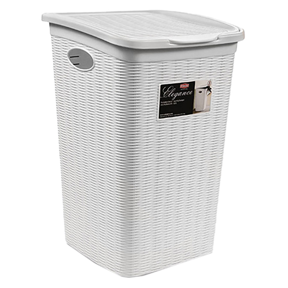 Portabiancheria ‘elegance’ lt. 50 cm 37 x 38 x h 54,5 bianco Stefanplast