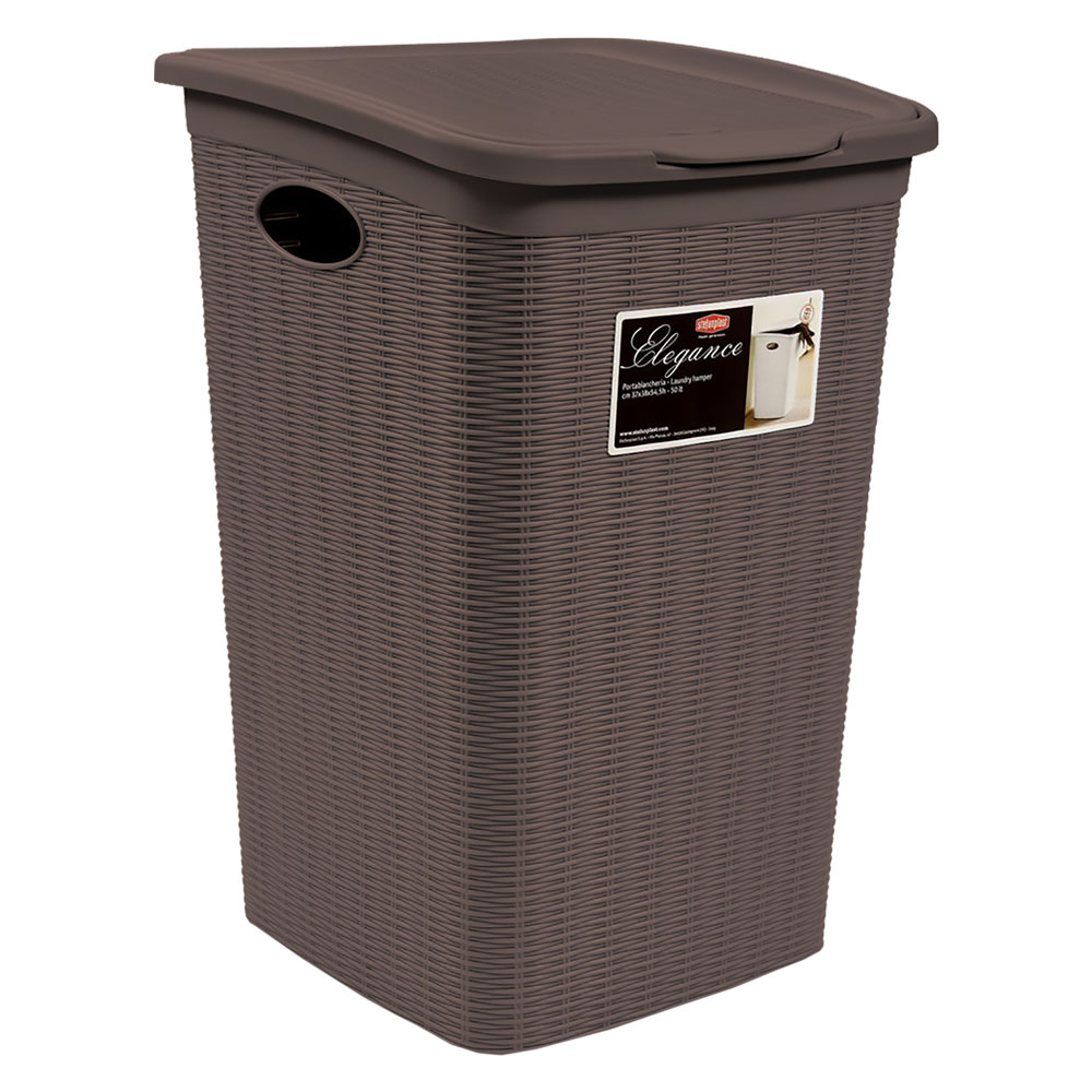 Portabiancheria ‘elegance’ lt. 50 cm 37 x 38 x h 54,5 tortora Stefanplast