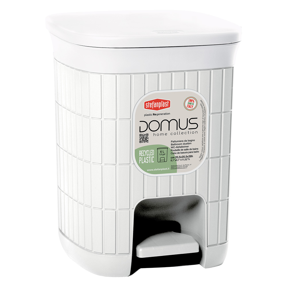 Pattumiera a pedale ‘domus’ dust white Stefanplast