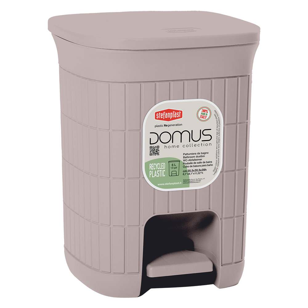 Pattumiera a pedale ‘domus’ greige Stefanplast