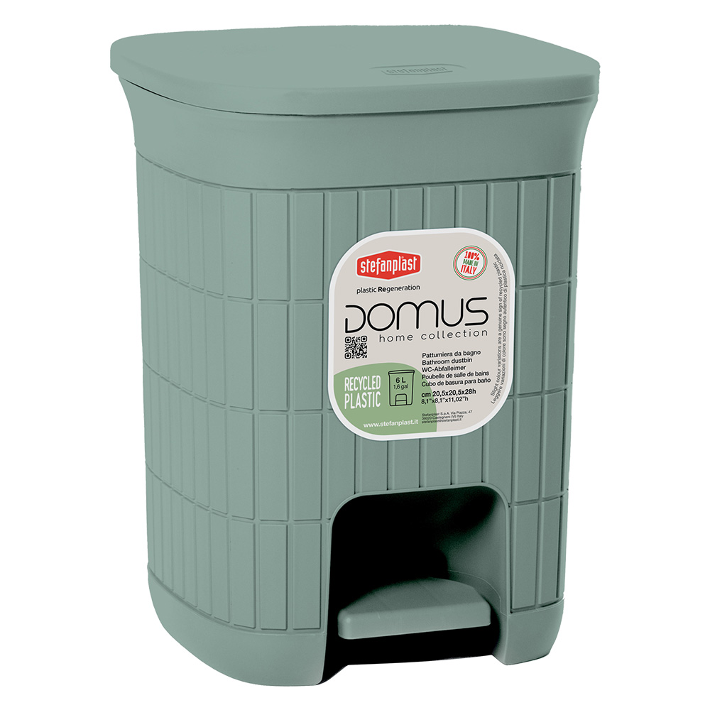 Pattumiera a pedale ‘domus’ green tea Stefanplast