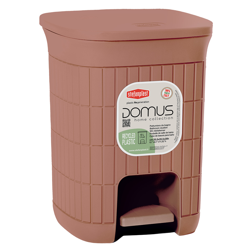 Pattumiera a pedale ‘domus’ mocha mousse Stefanplast