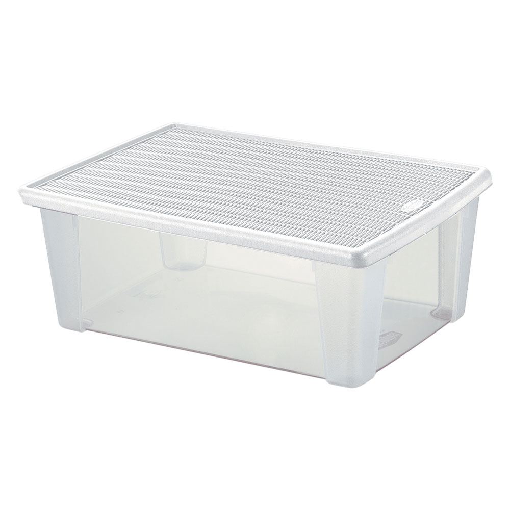 Scatola multiuso ‘elegance box’ xxl cm 59 x 39 x h 17 bianco/trasparente Stefanplast