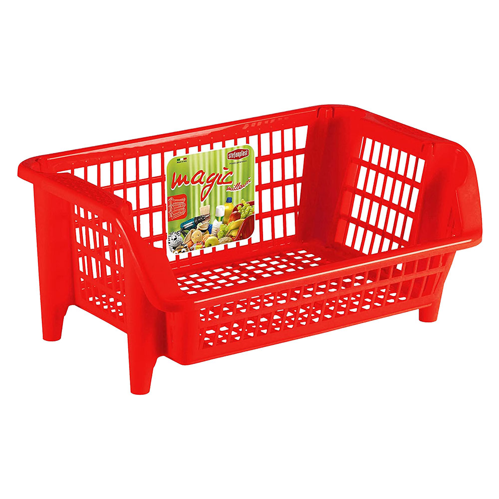 Cestello impilabile ‘bocca di lupo’ col. rosso – cm 54 x  38 h 24 Stefanplast