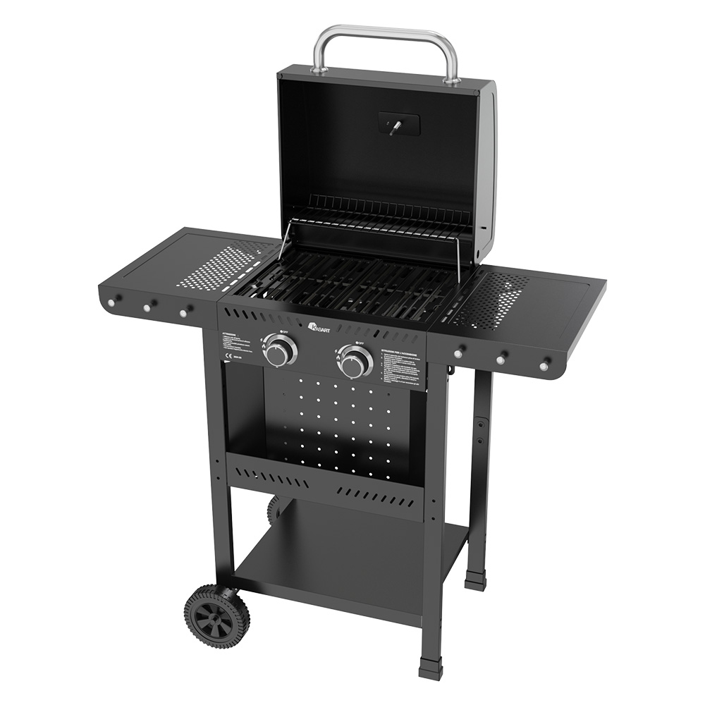 Barbecue a gas carrellato ‘kasagrill’ mod. 2 fuochi – kw 2.5 x 2 – cm 102,2 x 102 x 55 Kasart