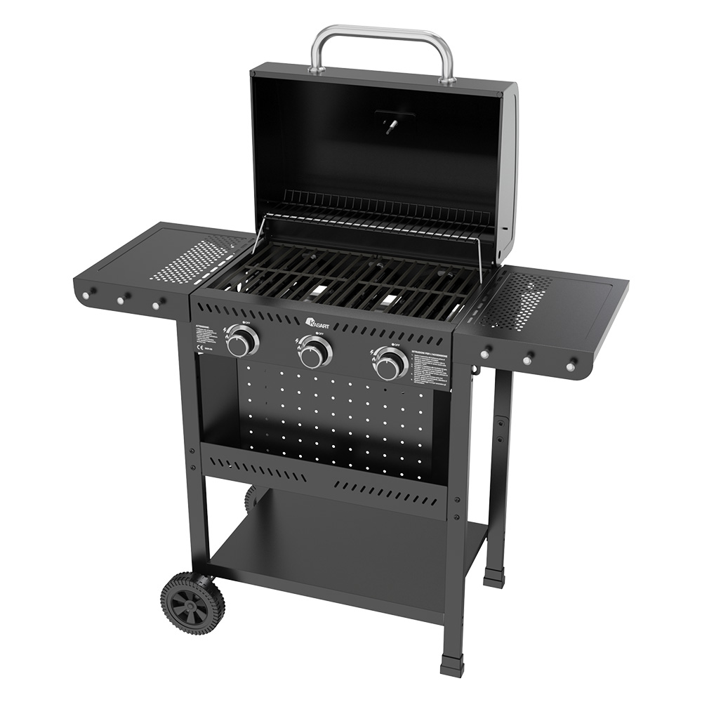 Barbecue a gas carrellato mod. 3 fuochi – kw 2.5 x 3 – cm 114,2 x 102 x 55 Kasart