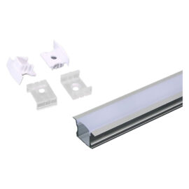 Profilo canalina in alluminio per strip led 3351 mm 23 x 15,5 - largh.max 12 Vtac