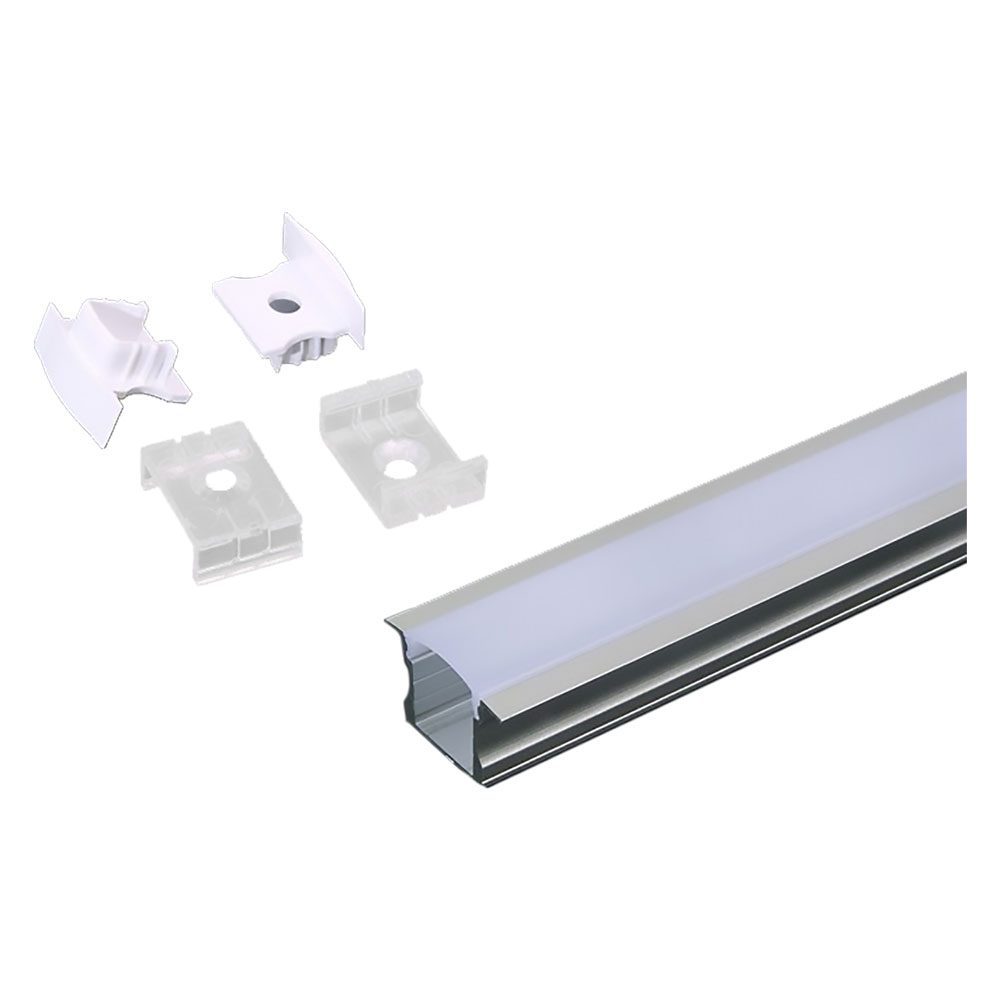 Profilo canalina in alluminio per strip led 3351 mm 23 x 15,5 – largh.max 12 Vtac