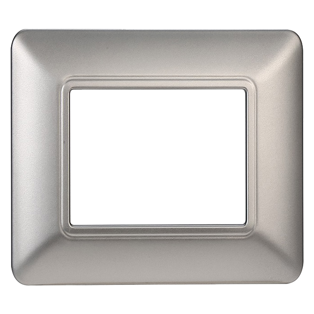 Placca per interruttore 2 posti – argento – serie ‘solar’ Ettroit