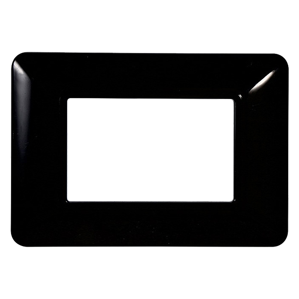 Placca per interruttore 3 posti – nera – serie ‘solar’ Ettroit