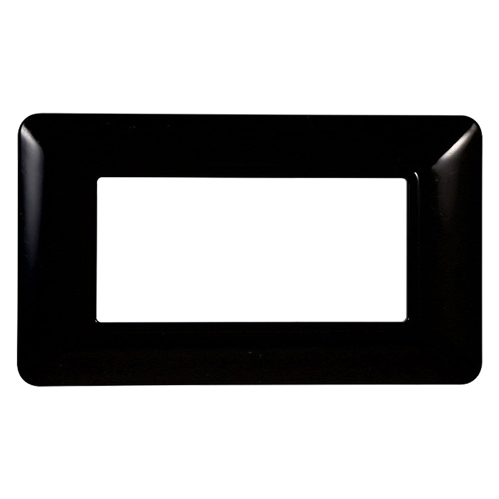 Placca per interruttore 4 posti – nera – serie ‘solar’ Ettroit