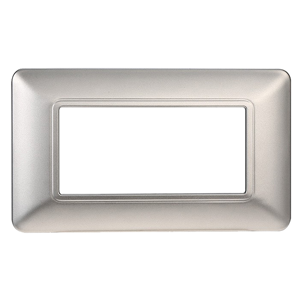 Placca per interruttore 4 posti – argento – serie ‘solar’ Ettroit