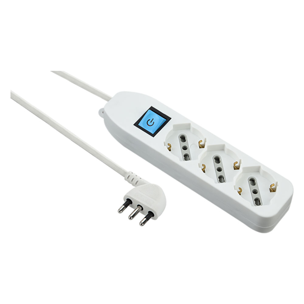 Multipresa con interruttore 3 posti (schuko+10/16a) – art.62068 Electraline