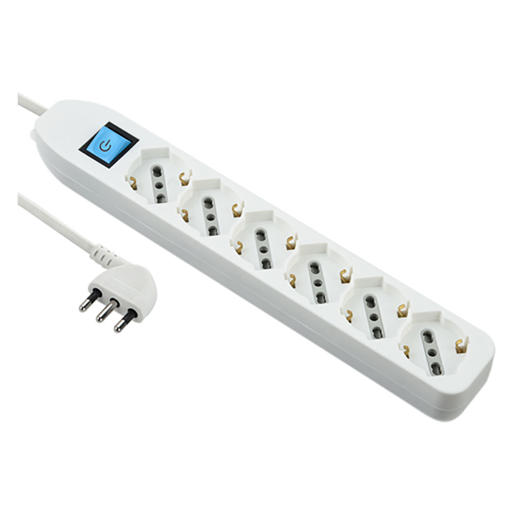 Multipresa con interruttore 6 posti (schuko+10/16a) – art.62071 Electraline
