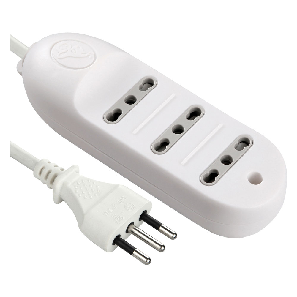 Multipresa bivalente con cavo 3 prese bival.10/16a – art.62007 Electraline