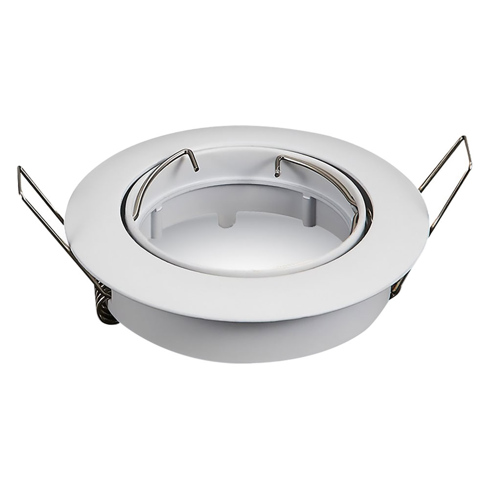 Portafaretto led orientabile in metallo colore bianco Ø 82 x h.25 mm. Ø imbocco 70 mm. Vtac