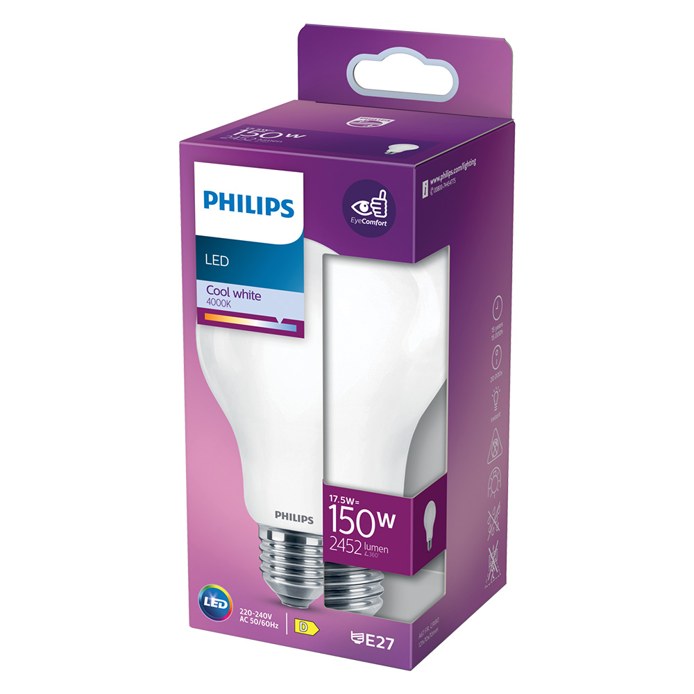 Lampada a led ‘goccia’ natur.4000k 17,5 w=150w e27 – 2452 lm Philips