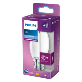 Lampada a led 'oliva' fredd.6500k 6,5 w=60w e14 - 806 lm Philips