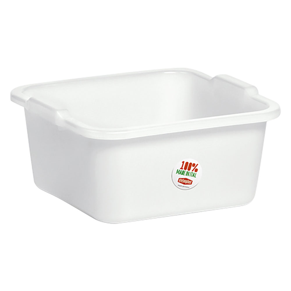 Bacinella quadra 34 x 34 cm –  11 lt neutro Stefanplast