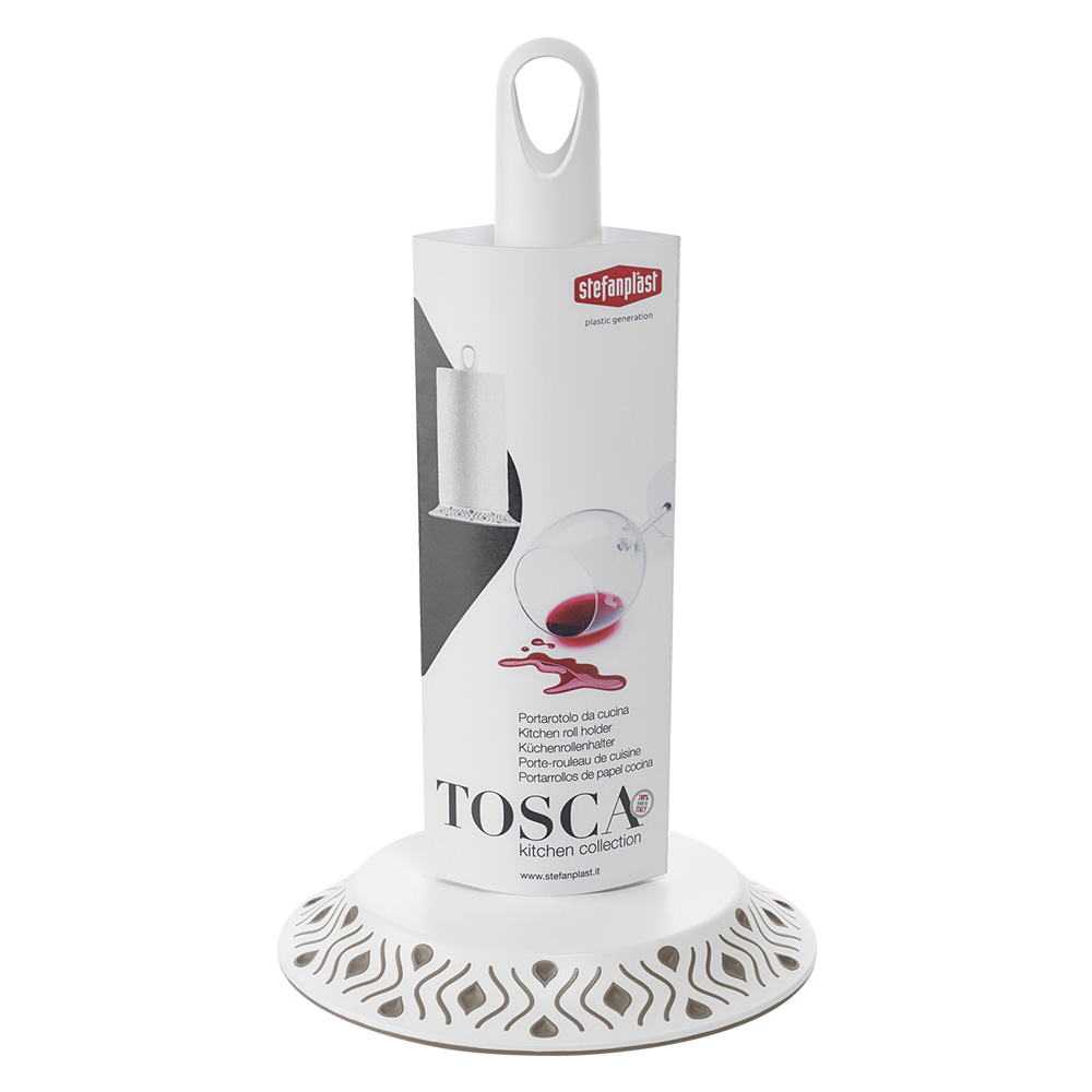 Portarotolo da cucina ‘tosca’ bianco/tortora Stefanplast