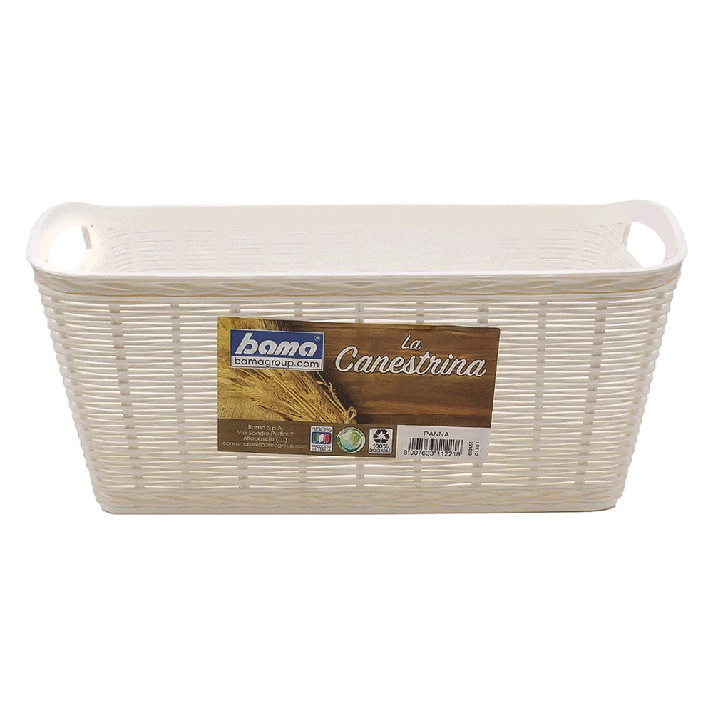 Cesta casalinga ‘la canestrina’ mod. ‘mini’ – cm.20 x 14 x h.7 – panna Bama