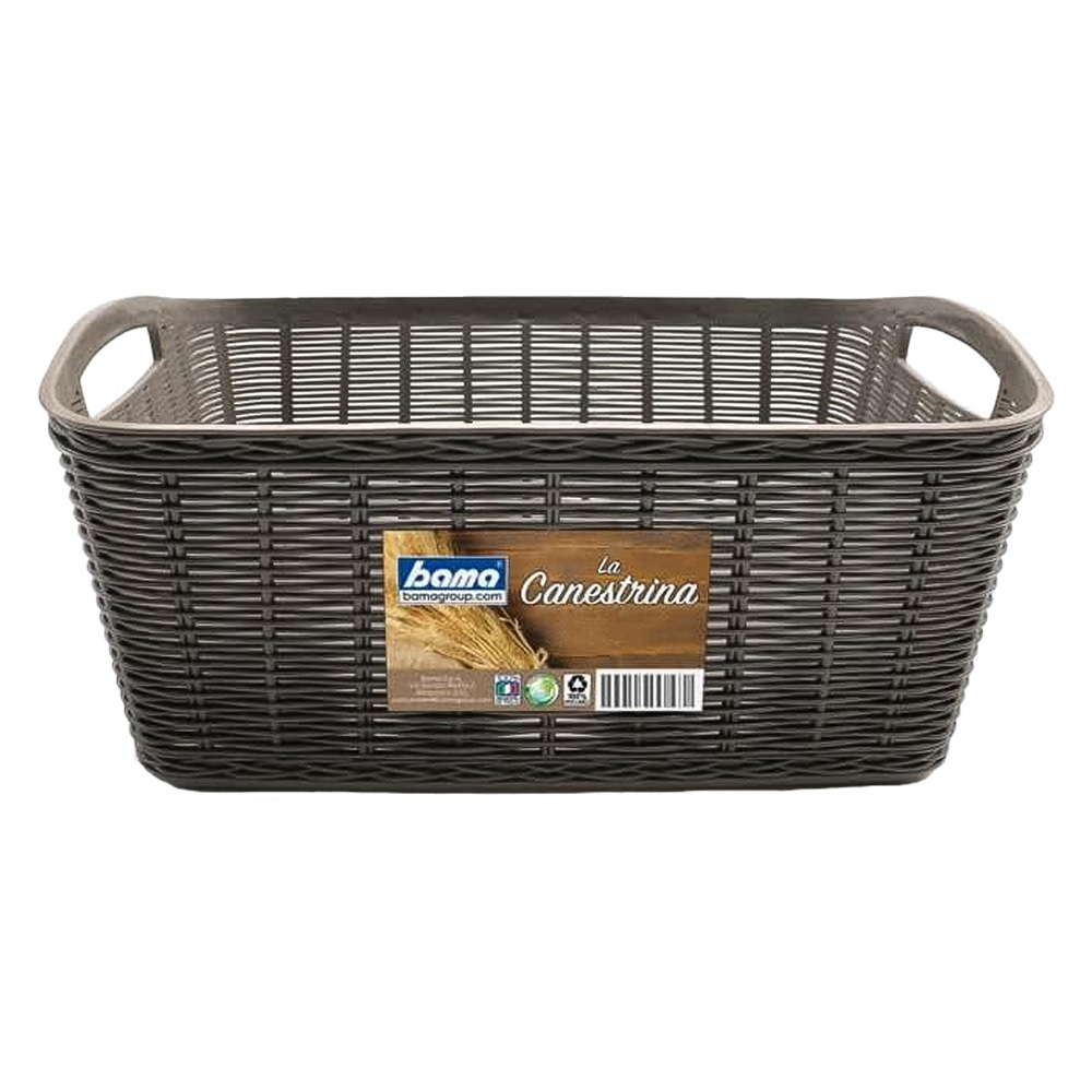 Cesta casalinga ‘la canestrina’ cm.31 x 21,5 x h.13 – tortora Bama