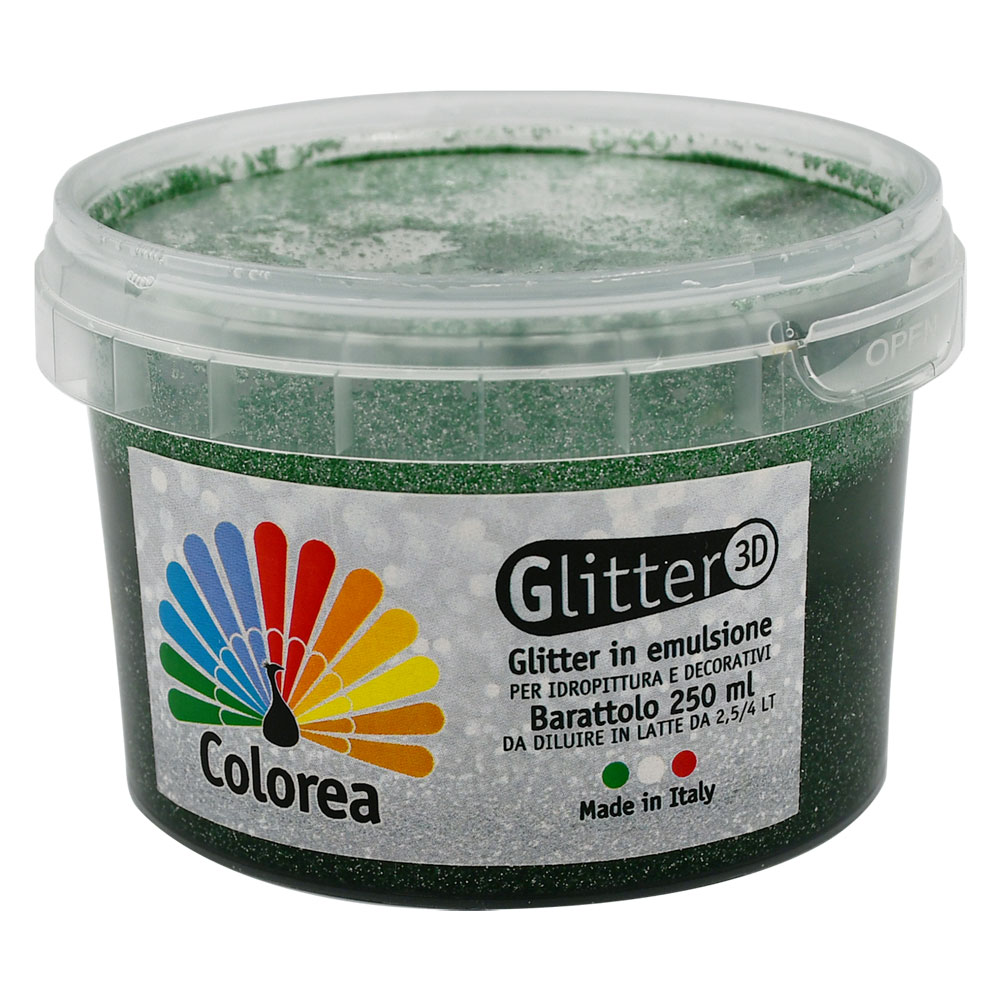 Glitter prismatici per decorazioni ml.250 – colore verde Colorea
