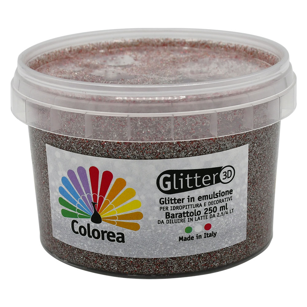 Glitter prismatici per decorazioni ml.250 – colore rosso Colorea