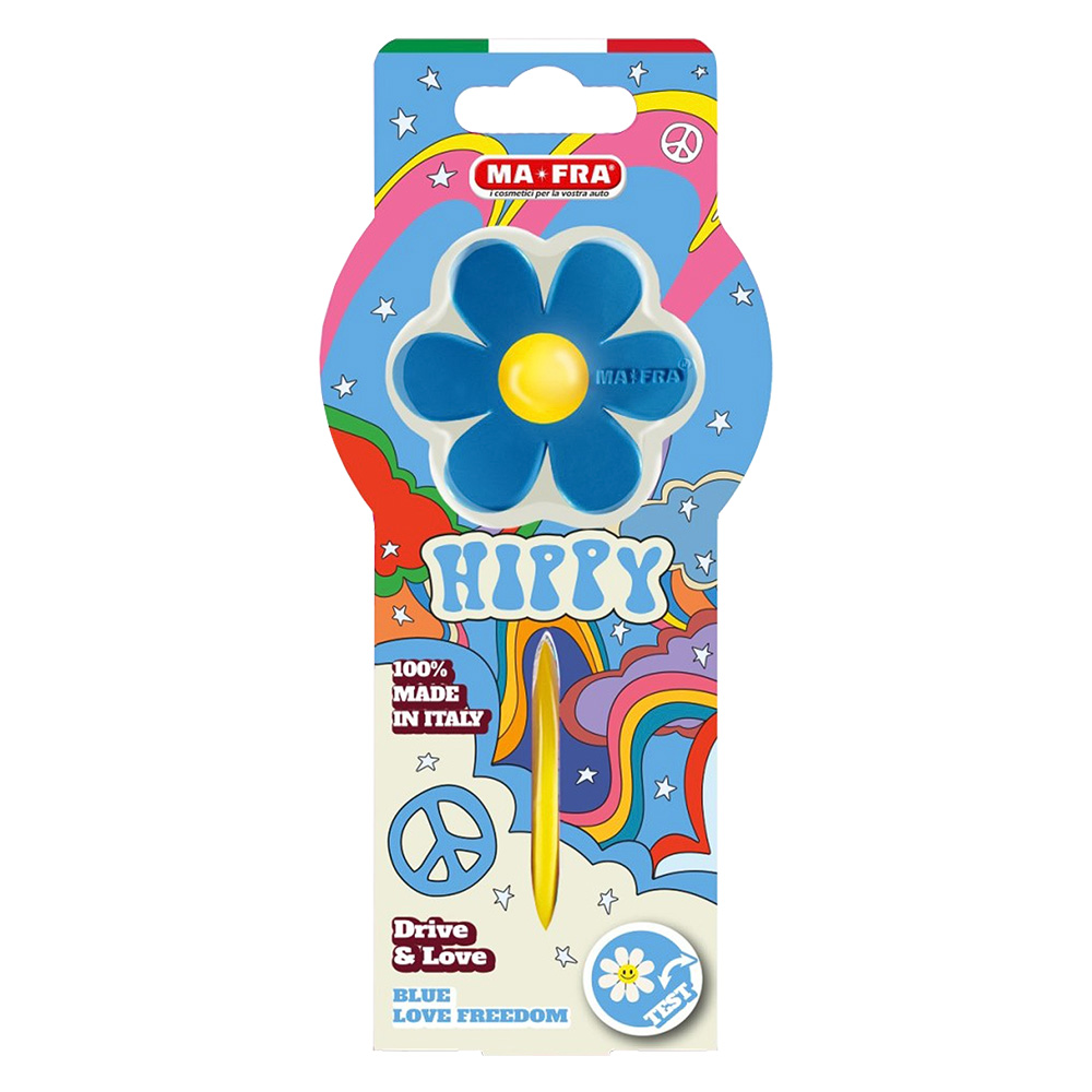 Profumatore per auto ‘hippy’ ‘love freedom’ blue – profumo vaniglia Ma-fra