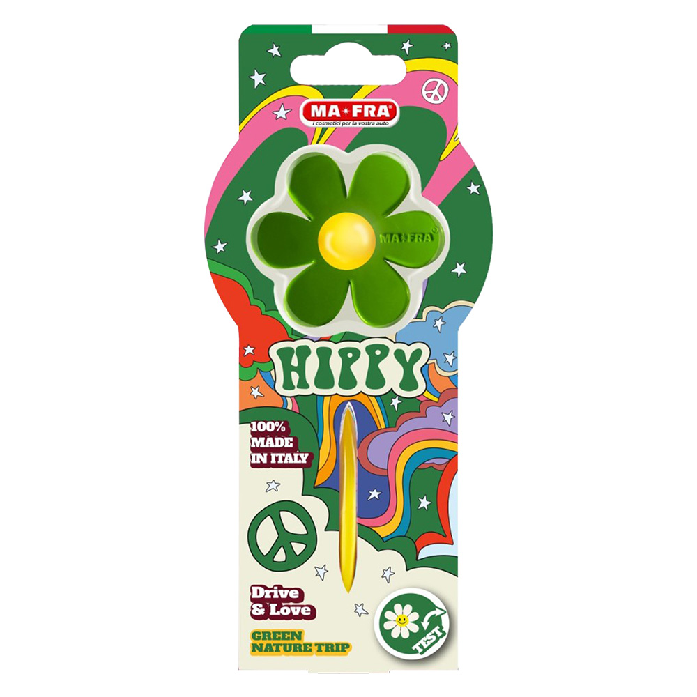 Profumatore per auto ‘hippy’ ‘nature trip’ verde – profumo fiorito Ma-fra
