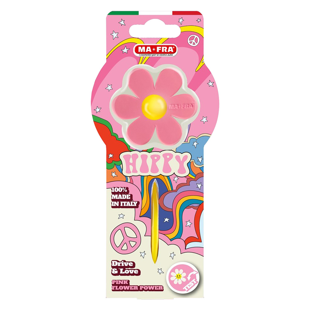 Profumatore per auto ‘hippy’ ‘flower power’ pink – profumo rosa speziata Ma-fra