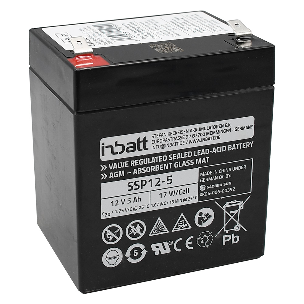 Batteria per elettrificatore a pannello solare ‘sun power’ 12v – 5 ah Albert kerbl