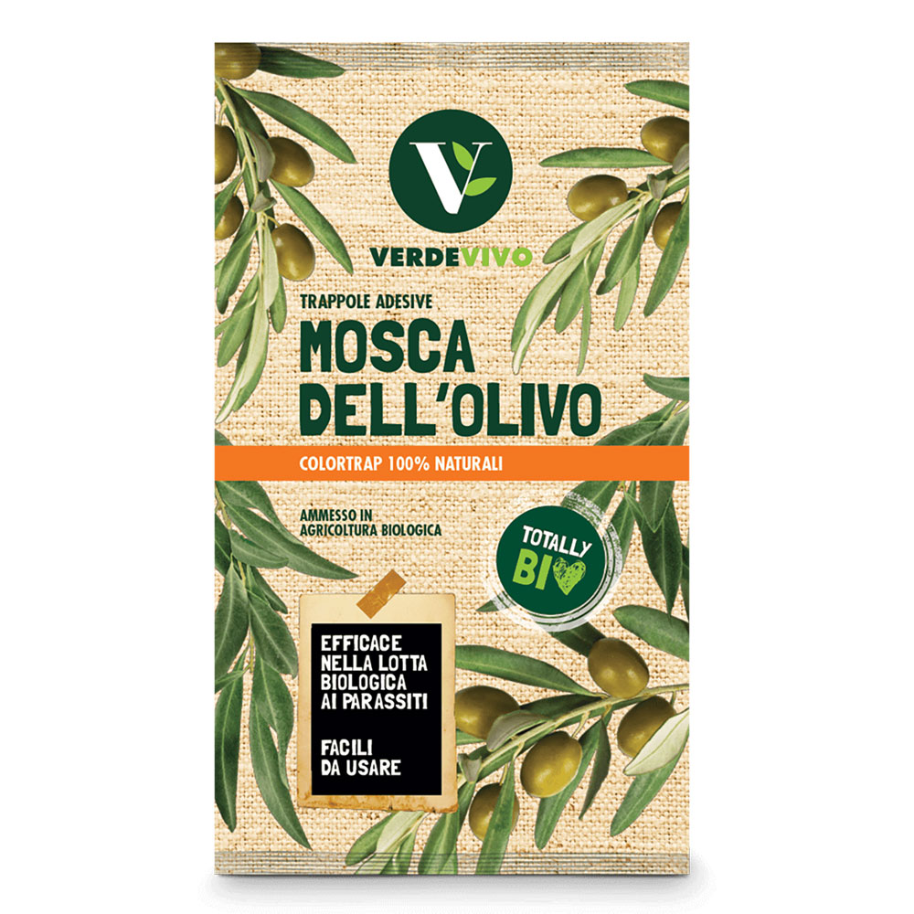 Trappola cromotropica adesiva mosche dell’olivo scatola 3 pezzi + 3 feromoni Verde vivo