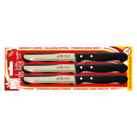 Coltelli da tavola seghettati lama mm 110 - manico nero De luca