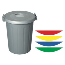 Bidone immondizia lt. 25  grigio - manici personaliz. Ics