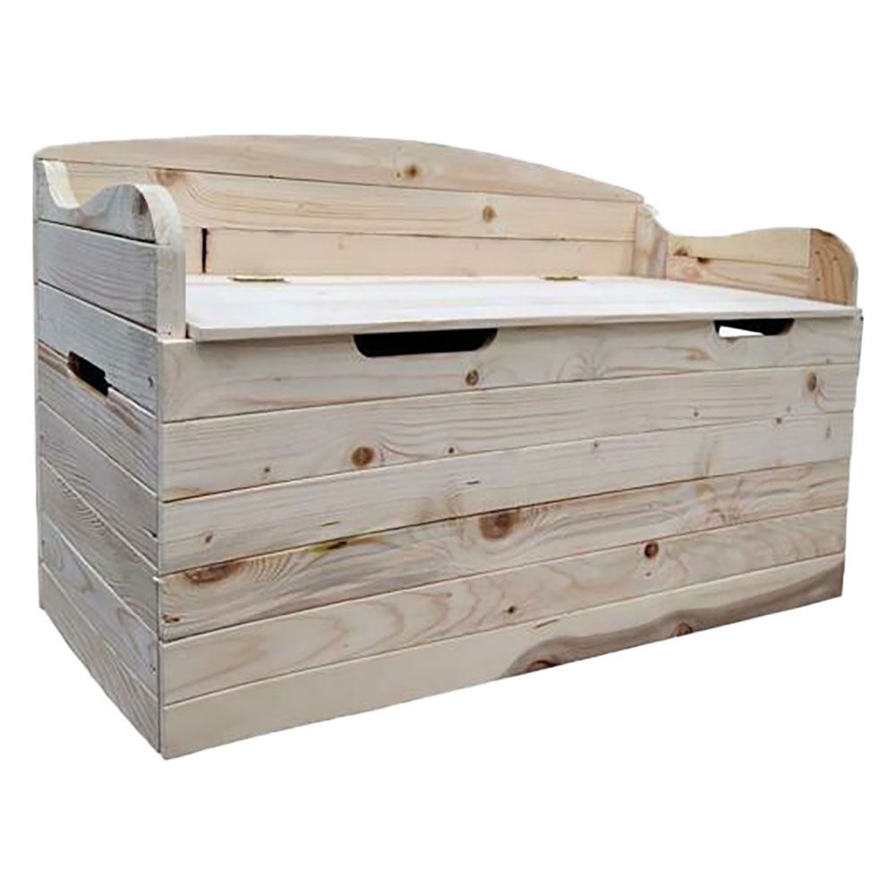 Cassapanca con schienale cm 100 x 40 x h 60 – legno chiaro Senza marca
